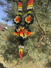 Náhrdelník kolibřík černo-žlutý